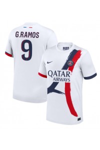 Paris Saint-Germain Goncalo Ramos #9 Jalkapallovaatteet Vieraspaita 2024-25 Lyhythihainen